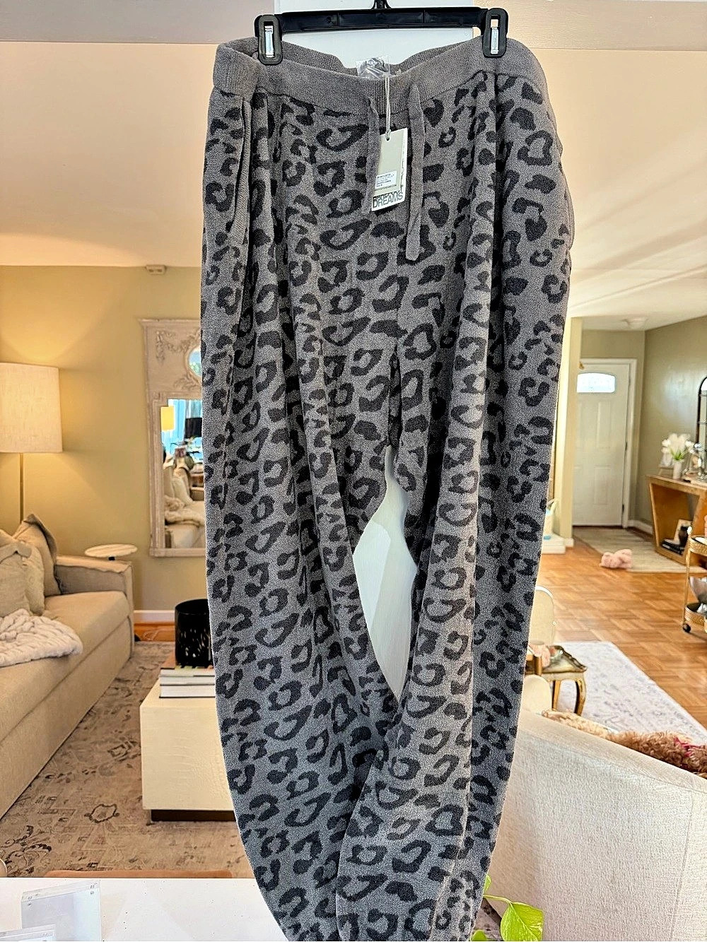 Barefoot Dreams Cozychic Ultra Lite Pants Animal Print Pants Gray 3X NWT